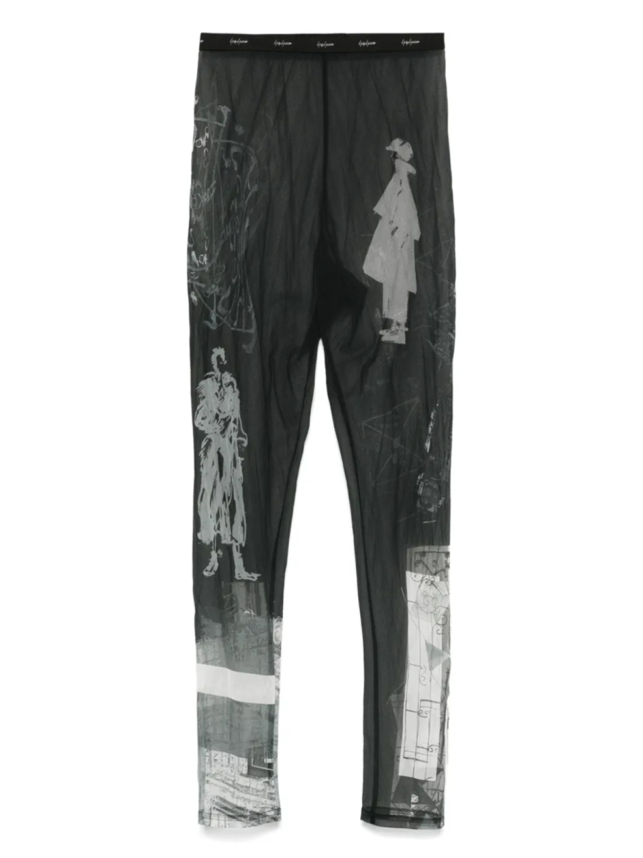 

Полупрозрачные брюки Yohji Yamamoto, черный