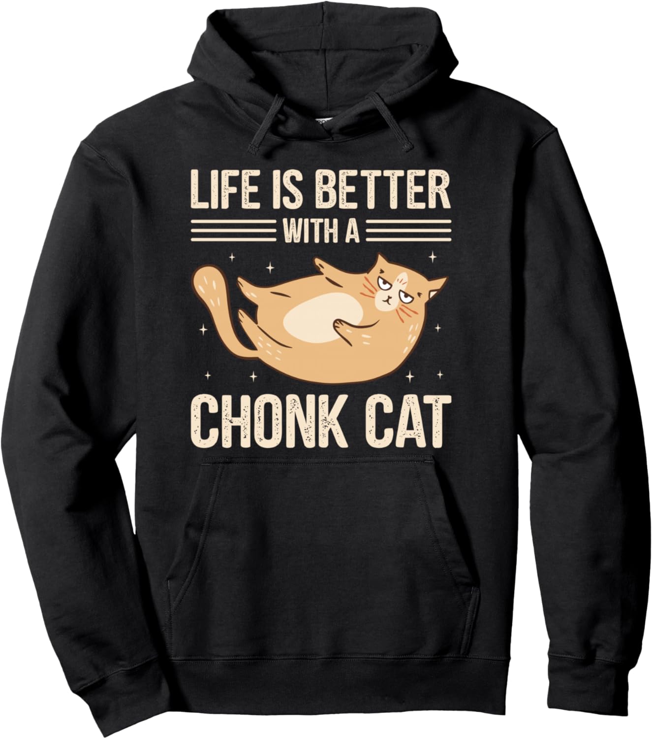 

Мем про толстую кошечку, котенок, мяу, пухленькая толстовка с котом Chunk Cat Shirt, черный