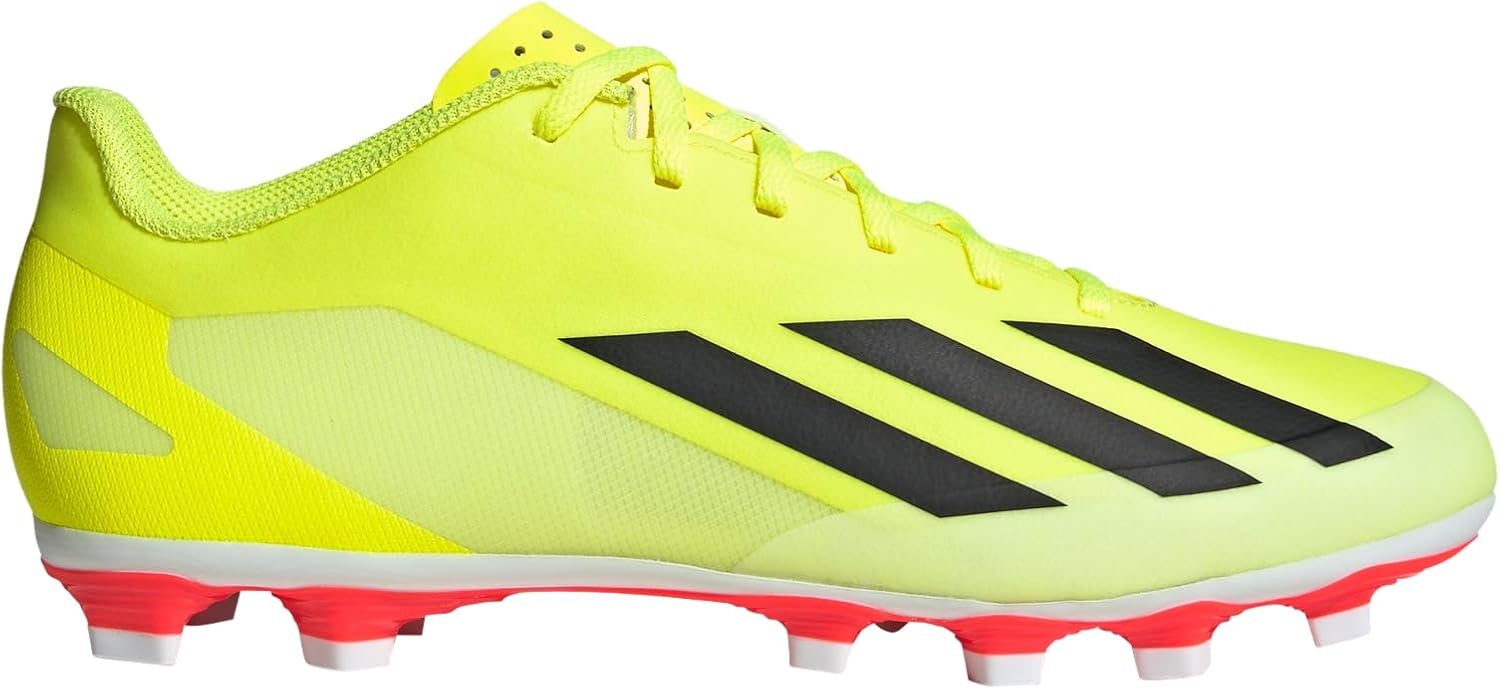 

Ботинки Adidas для взрослых унисекс X Crazyfast Club для твердого грунта, белый/черный/желтый