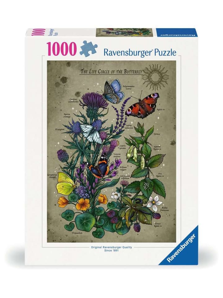 

Пазл Ravensburger, 1000 деталей, «Жизненный цикл бабочки» в цвете