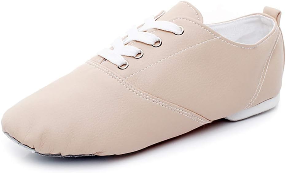 

Кожано-текстильные джазовые туфли HROYL на шнуровке, подходят для девочек/мальчиков/женщин/мужчин, модель TJ-DBjazz, Nude Color-1cm-tj-dbjazz-leather