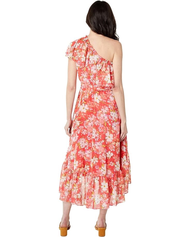 

Платье Vince Camuto Chiffon Ruffle One Shoulder High-Low Midi, коралловый, Красный, Платье Vince Camuto Chiffon Ruffle One Shoulder High-Low Midi, коралловый