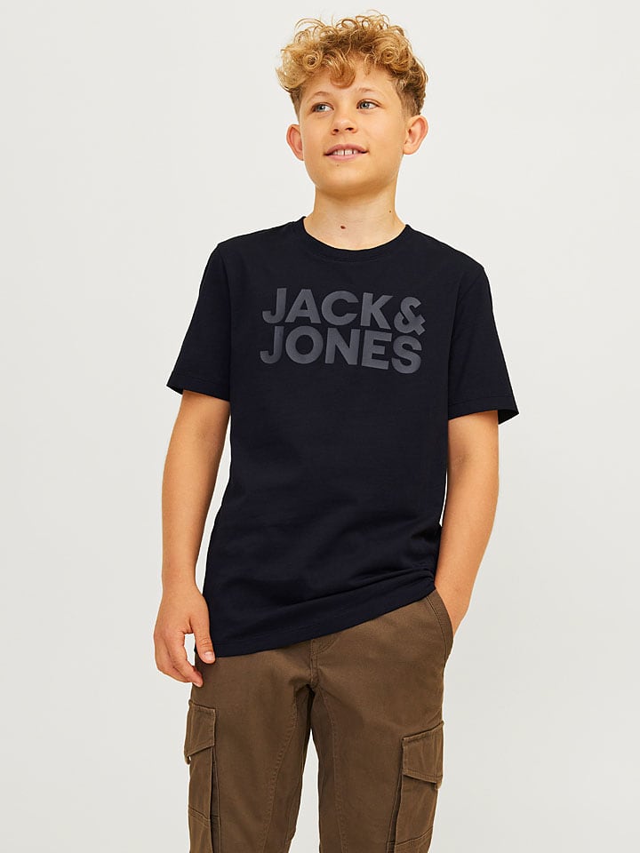 JACK & JONES Junior Черная футболка "Корпоративный" — фото 4