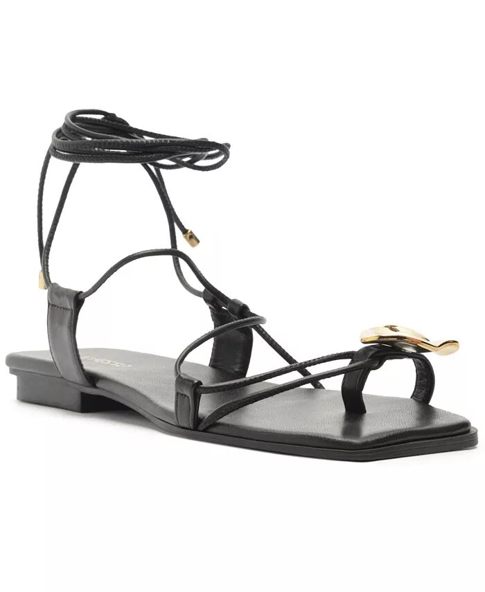 Женские сандалии Siena Square Toe Flat Arezzo, черный