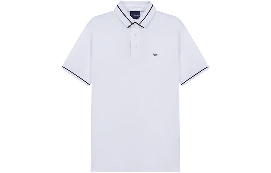 

EMPORIO ARMANI Белая поло для мужчин, Белый, EMPORIO ARMANI Белая поло для мужчин