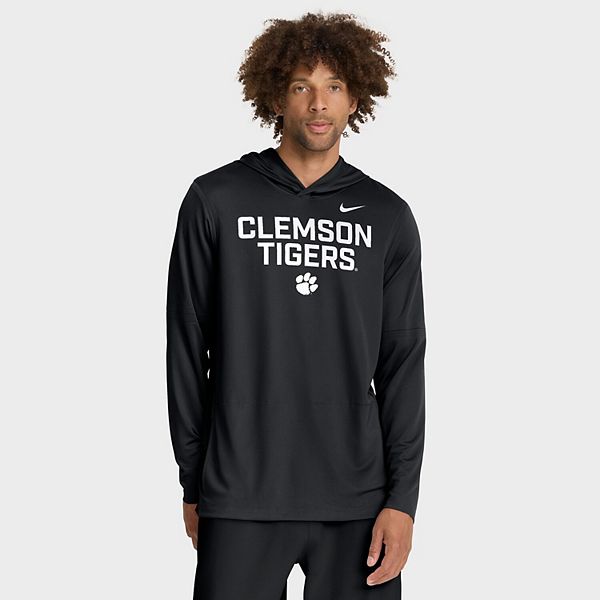 Мужская черная толстовка с длинным рукавом clemson tigers 2025 sideline performance Nike — фото 2