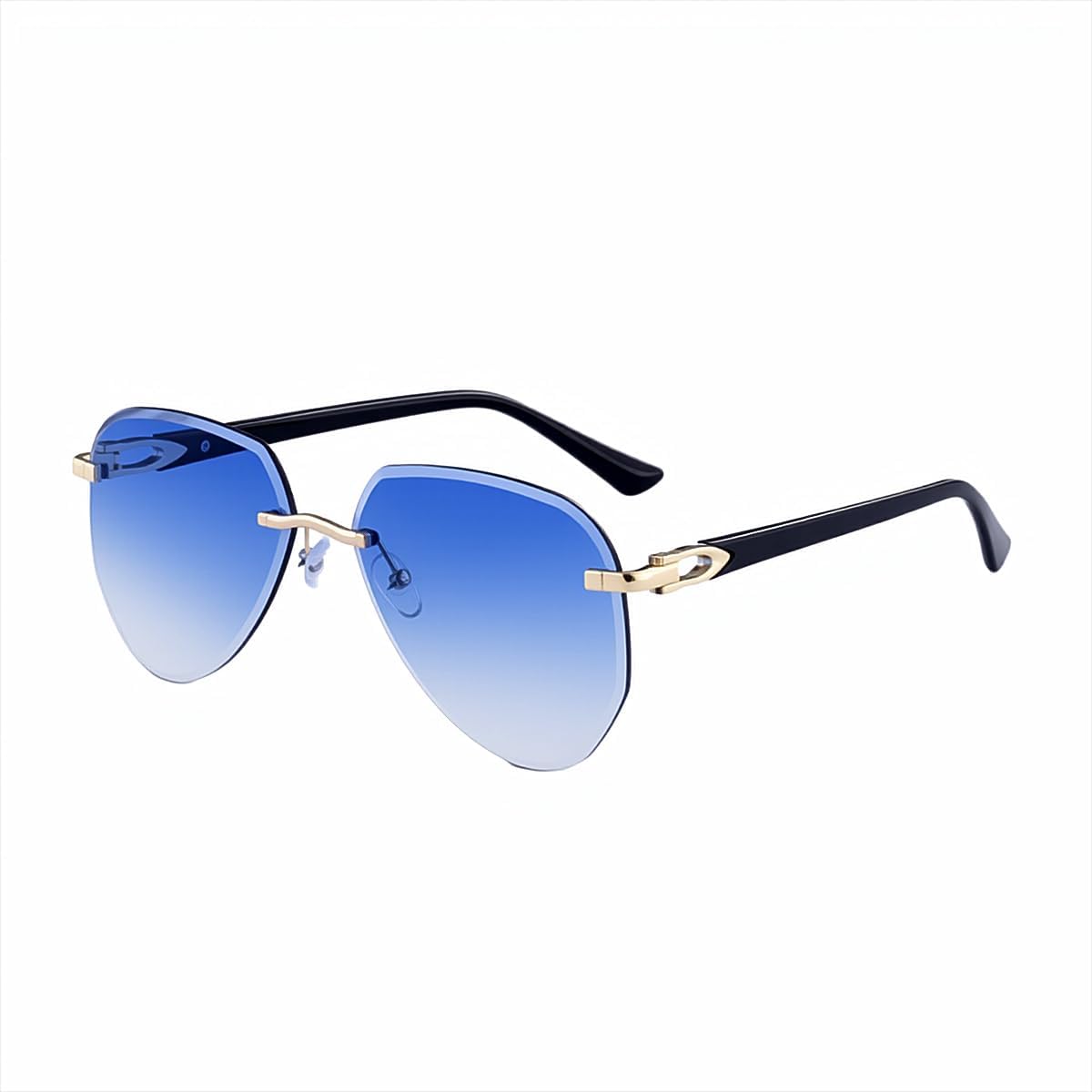 

Роскошные солнцезащитные очки без оправы для мужчин и женщин, модные, стильные, в стиле панк, с градиентным переходом цвета, для активного отдыха, защита от УФ-излучения UV400 TKKTLLT, Gradient Blue