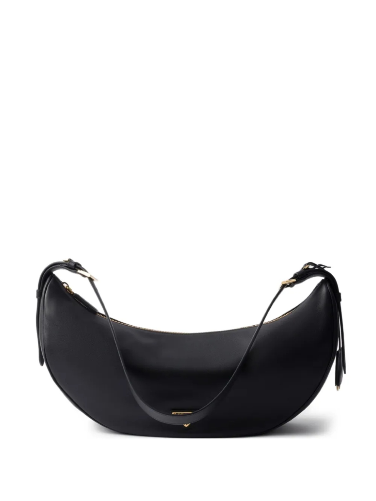 

Большая кожаная сумка через плечо Prada, черный