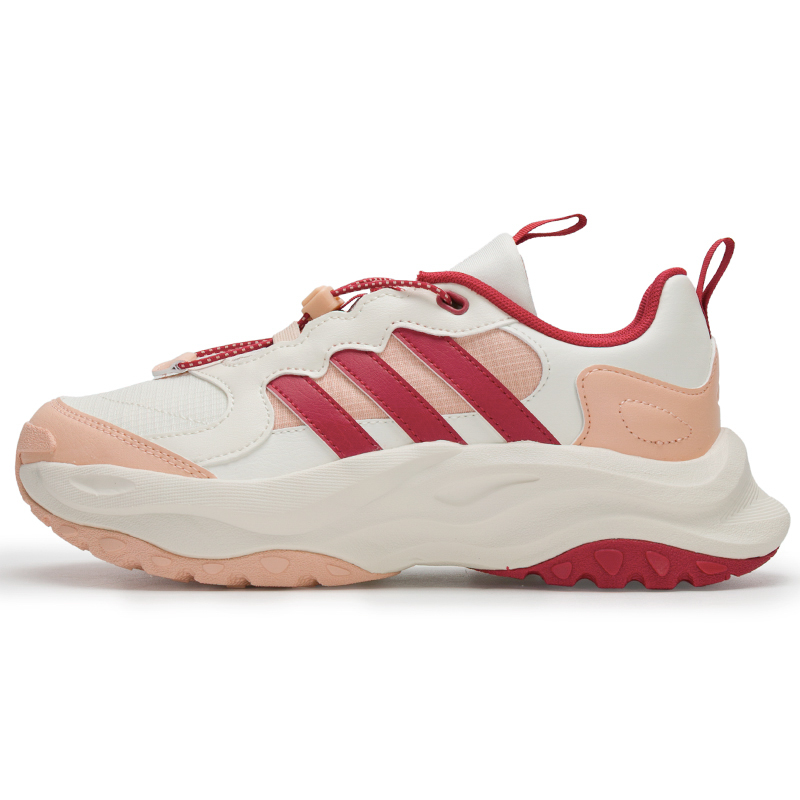 Adidas Антискользящие износостойкие низкие детские повседневные кроссовки white/pink kids' — фото 3