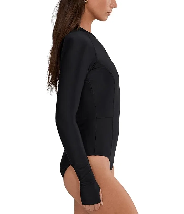 Купальник слитный Nike Hydralock Fusion Long Sleeve One Piece, Black — фото 2