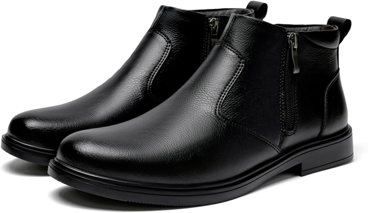 

Мужские ботинки челси с острым носком, низким массивным каблуком, без шнуровки, для деловой и рабочей одежды с боковой молнией Abborora, черный