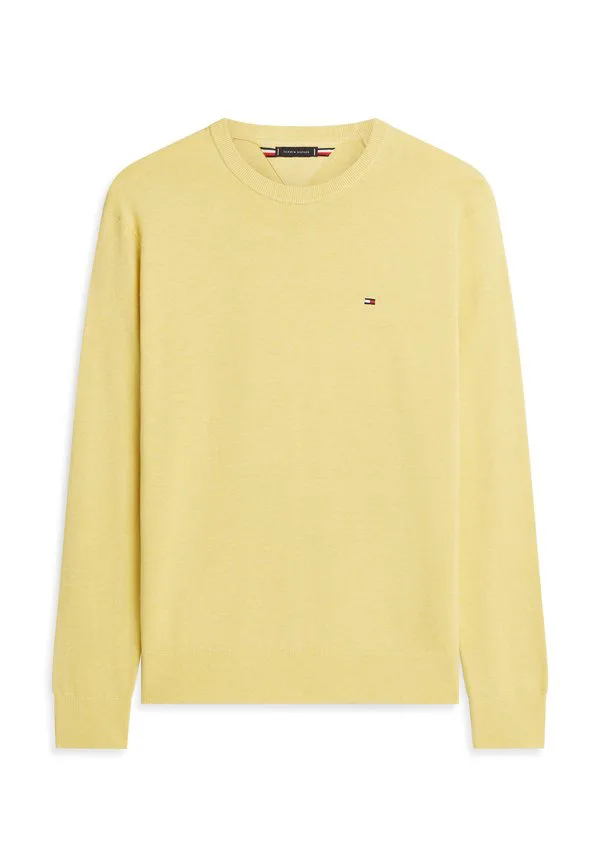 Свитер с круглым вырезом и вышивкой флага Tommy Hilfiger, Citronella Heather — фото 4