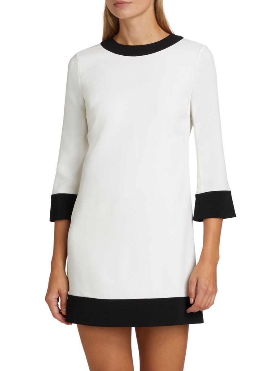 

Двухцветное мини-платье Eleonora Alice + Olivia, цвет Off White Black
