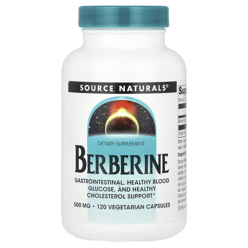 

Source Naturals, Берберин, 500 мг, 120 вегетарианских капсул