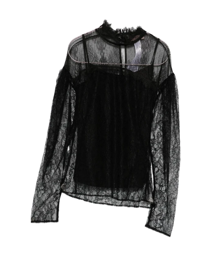 

Элегантная черная рубашка осень-зима 2025 Twinset, черный