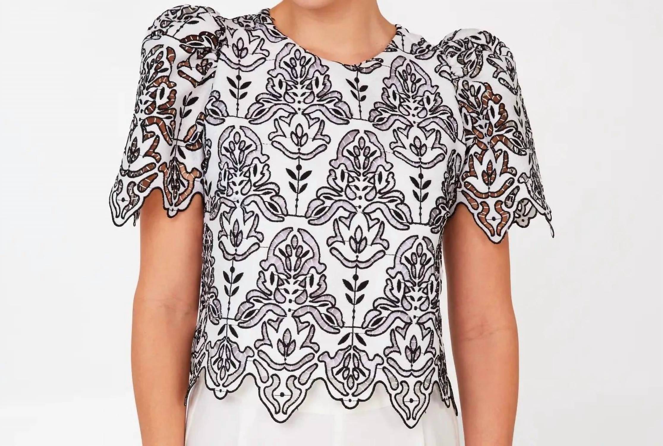 

Укороченный топ Marty из кружева Iron Work ABBEY GLASS, Iron Work Lace