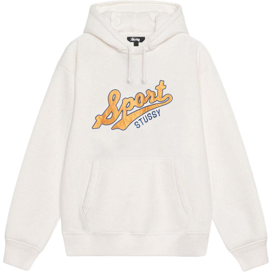 Сатиновая нашивка оверсайз худи Stussy, Экрю — фото 4