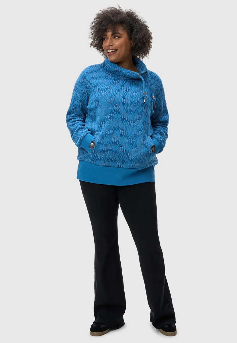 

Свитер с высоким воротником Ragwear "Rylie Print Plus", модный женский свитер с капюшоном на шнурах, синий