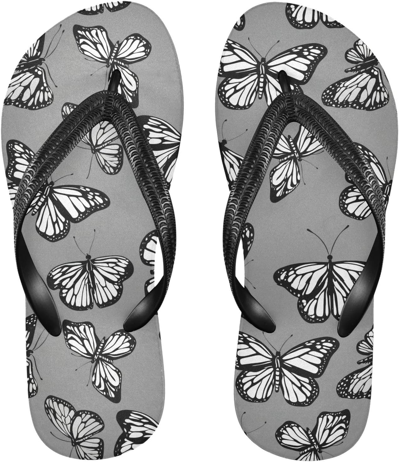 

Мужские и женские пляжные шлепанцы с бабочкой, серые, резиновые, противоскользящие, летние, для душа и прогулок Sinestour