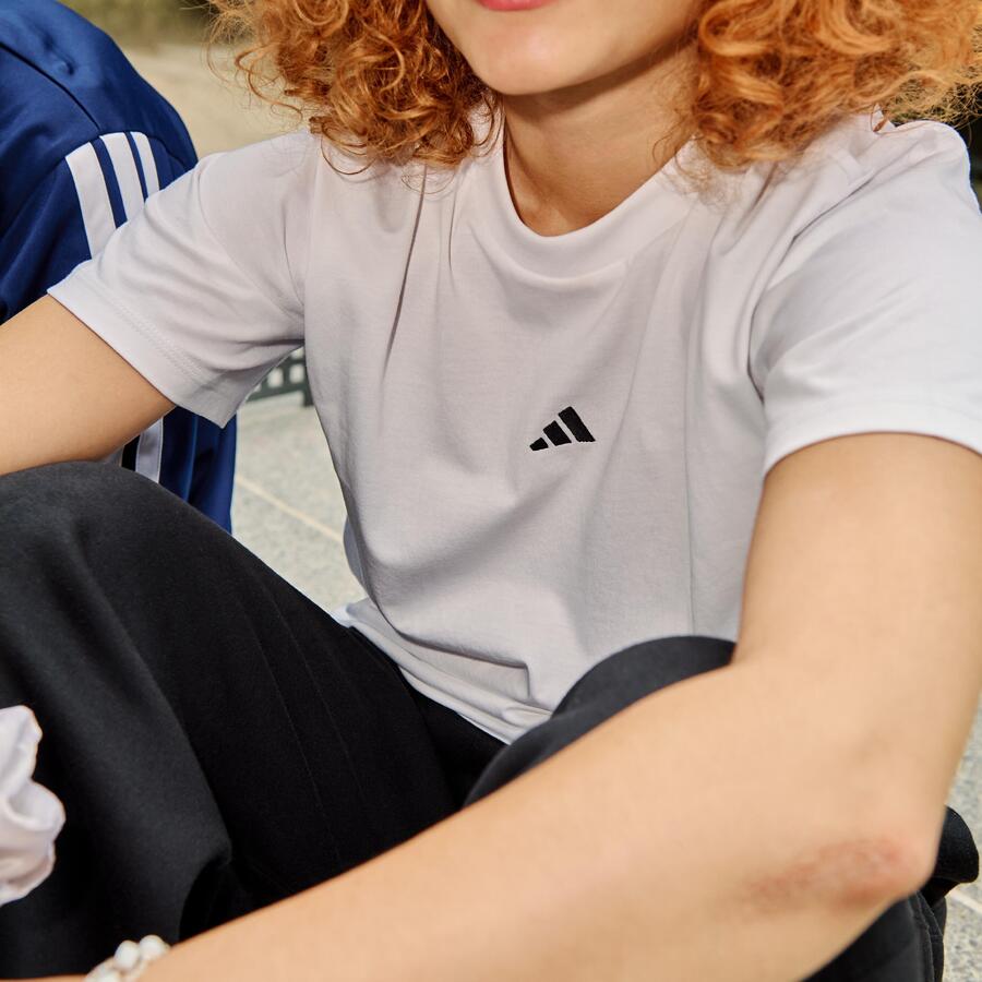 ADIDAS Футболка женская хлопковая белая — фото 3
