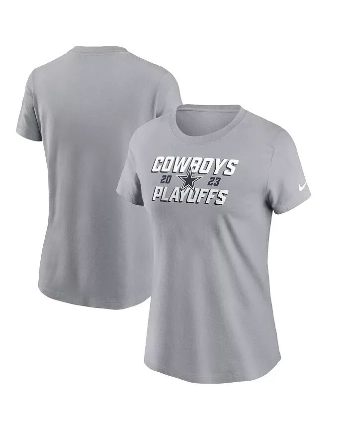 

Женская серая футболка Dallas Cowboys 2023 NFL Playoffs Iconic Nike