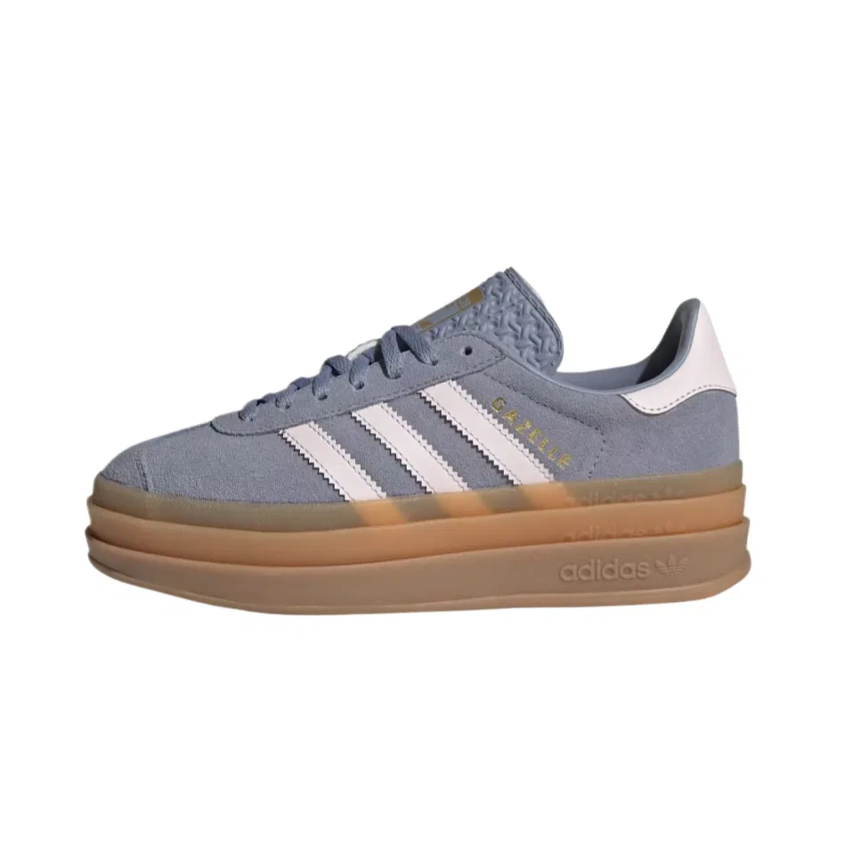 Кроссовки детские повседневные GAZELLE BOLD Adidas Originals серебристо-розовые