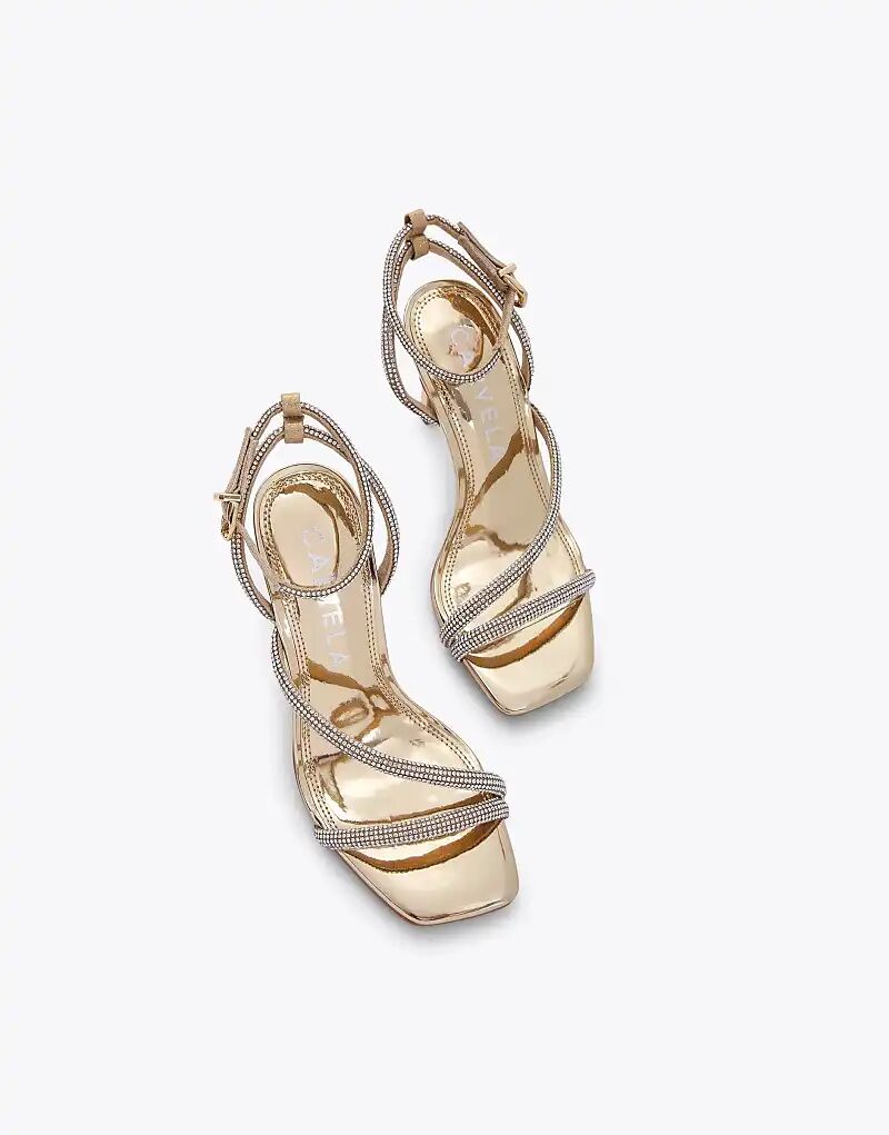 Босоножки на каблуке Carvela Paparazzi золотого цвета — фото 2