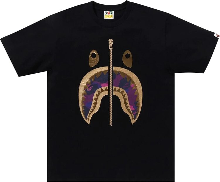 

Футболка BAPE Color Camo Shark 'Black/Purple', черный