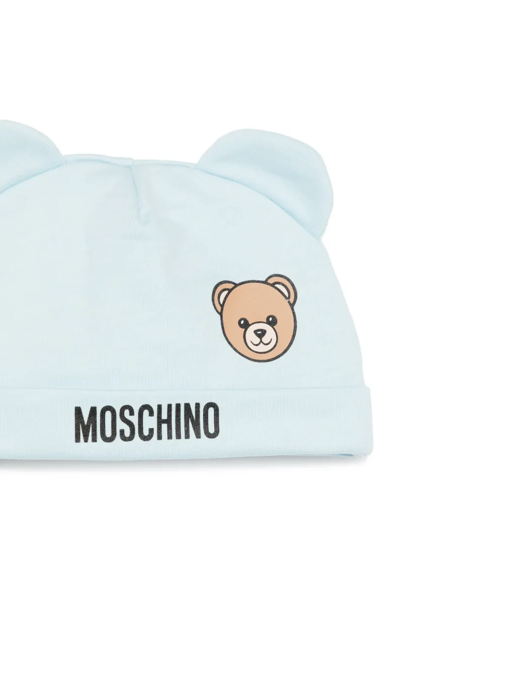 Комплект боди с воротником и принтом медведя (набор из трех) Moschino Kids, синий — фото 3