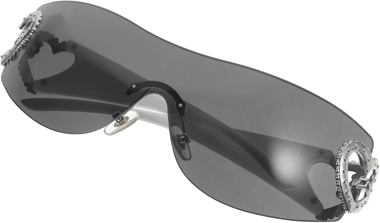 

VALICLUD Стильные солнцезащитные очки без оправы, унисекс, для вечеринок, костюмированных мероприятий, пляжные очки для всех возрастов, для фестивалей и других событий, уникально защищают от яркого света, Grey