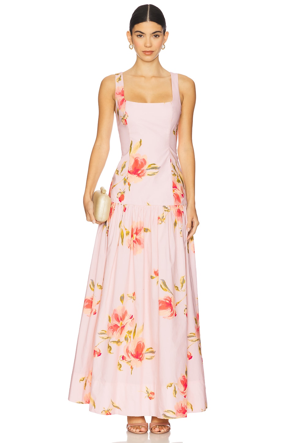 

Макси-платье с лепестками Lovers And Friends, pink nola floral