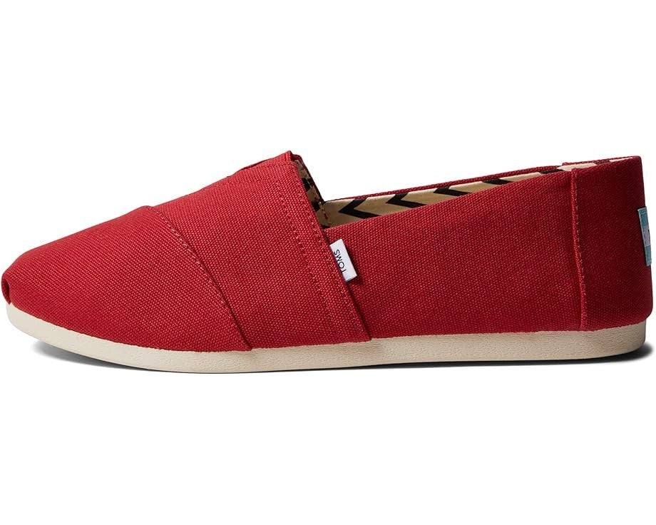 Мужские повседневные кроссовки Toms Classic Alpargata из красной парусины без застежек ZAP375 Toms, красный — фото 3