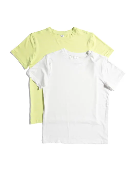 

Сетчатые футболки с короткими рукавами и круглым вырезом для больших мальчиков из 2 предметов 90 Degree By Reflex, белый