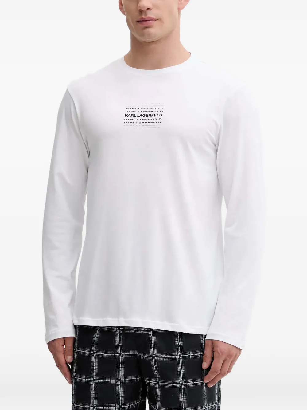 

Клетчатый комплект пижам Karl Lagerfeld, белый