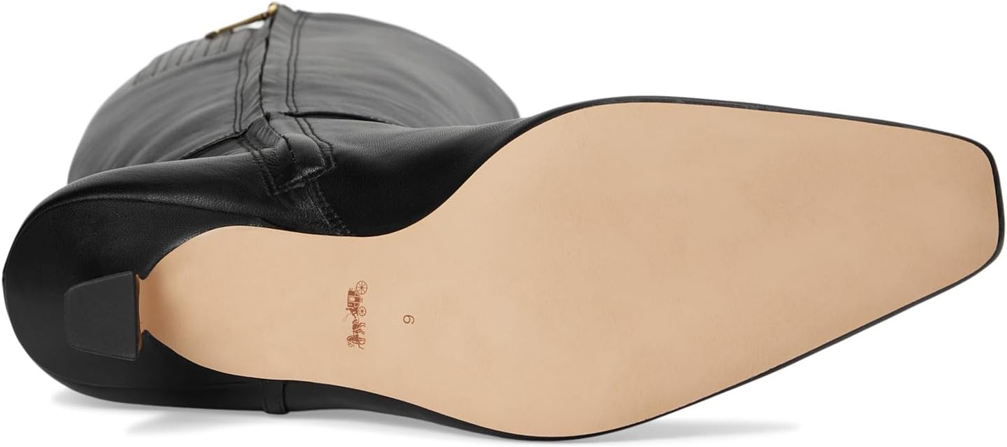 Ботинки COACH Raquel Leather Boots, черный — фото 3