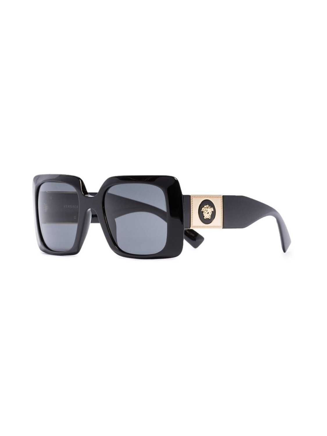 Versace Eyewear солнцезащитные очки в квадратной оправе с декором Medusa, черный — фото 2
