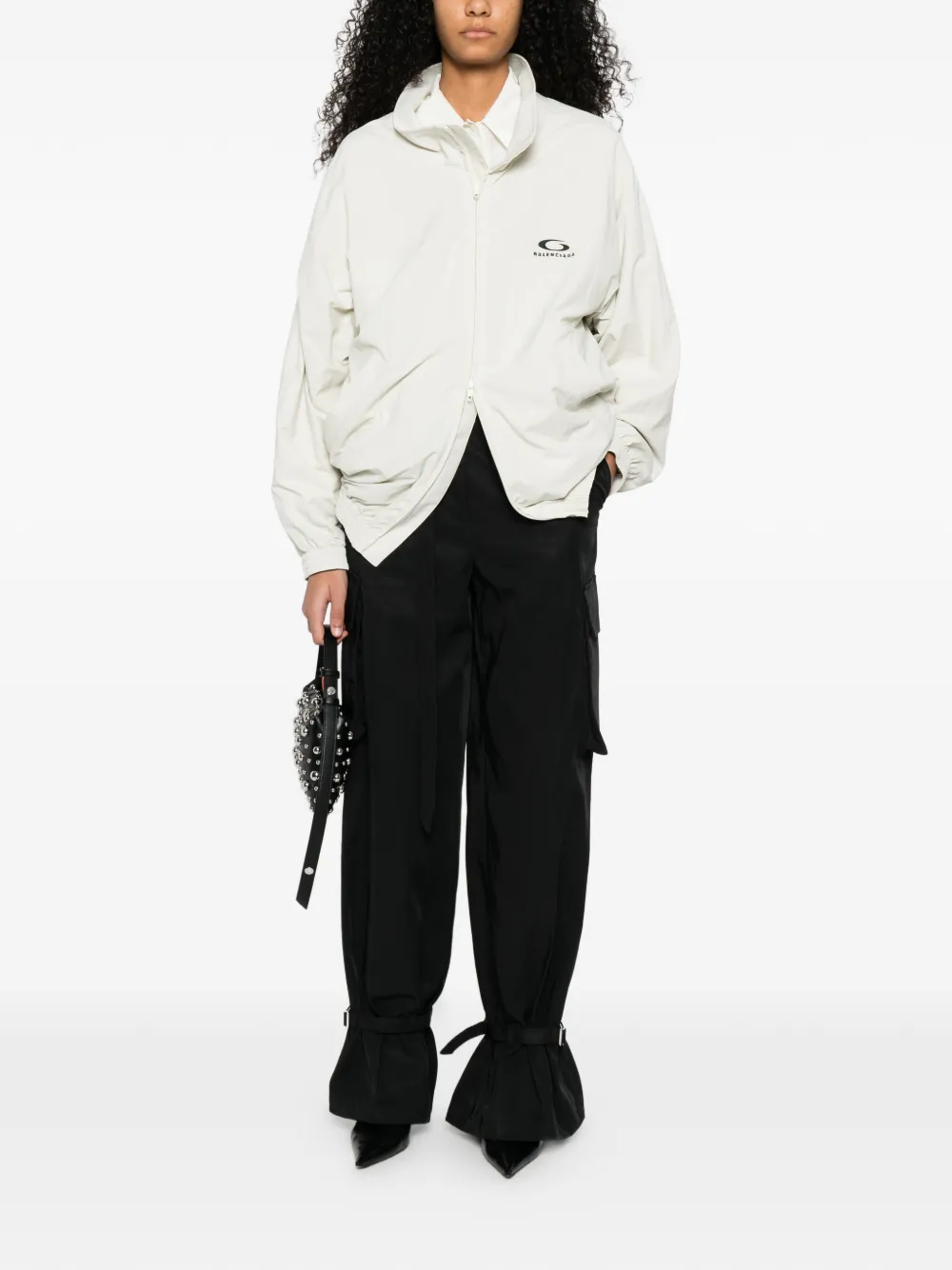Куртка на молнии с логотипом Balenciaga, нейтральный — фото 2