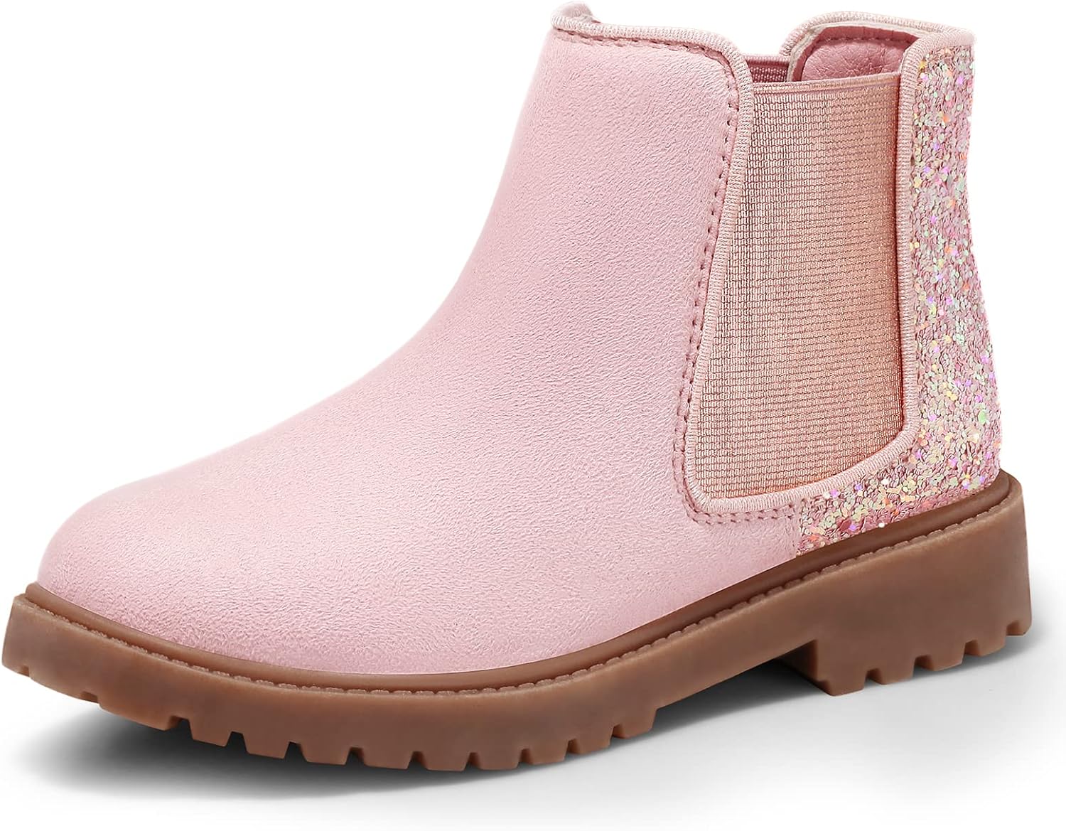 

Детские ботинки Harvest Land для девочек, утепленные ботильоны с боковой молнией, низкий каблук, короткие зимние ботинки, противоскользящие, для малышей и старших детей, Pink-A