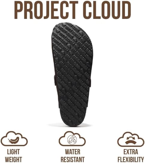 Мужские сабо Project Cloud - 100 натуральная кожа полного слоя, сабо с мемори-пеной для мужчин, поддержка свода стопы, пробковая стелька, противоскользящая подошва (Brooklyn), шоколадный — фото 4