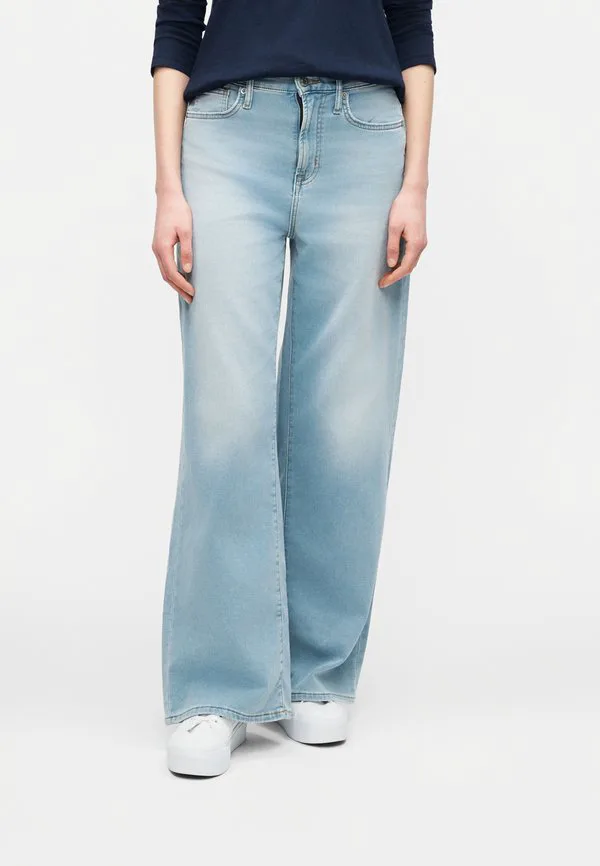 Вязаные широкие штанины, как у широких штанин Gap, Light Blue Denim