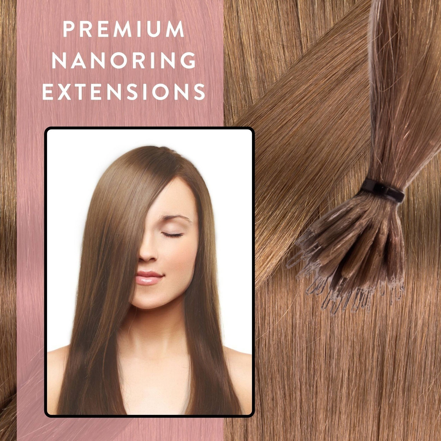 Накладные волосы nanoring extensions premium echthaar #8/1 hellblond asch 0,8g Hair2Heart, 40cm, количество 25 шт. — фото 2