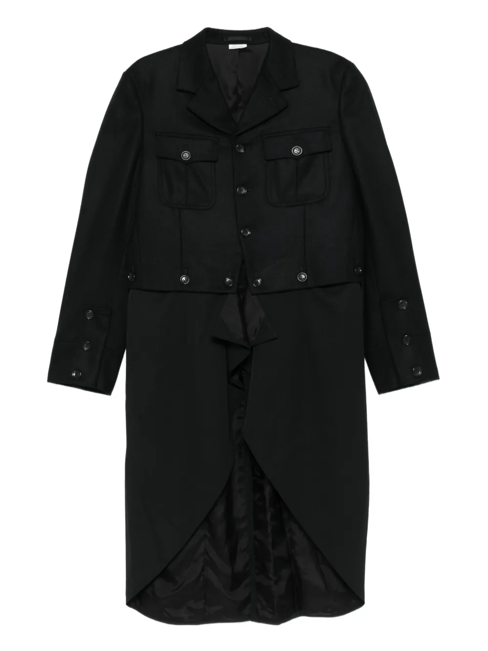 

Пальто с застежкой на пуговицах и клапанами на карманах Comme des Garçons Homme Plus, черный