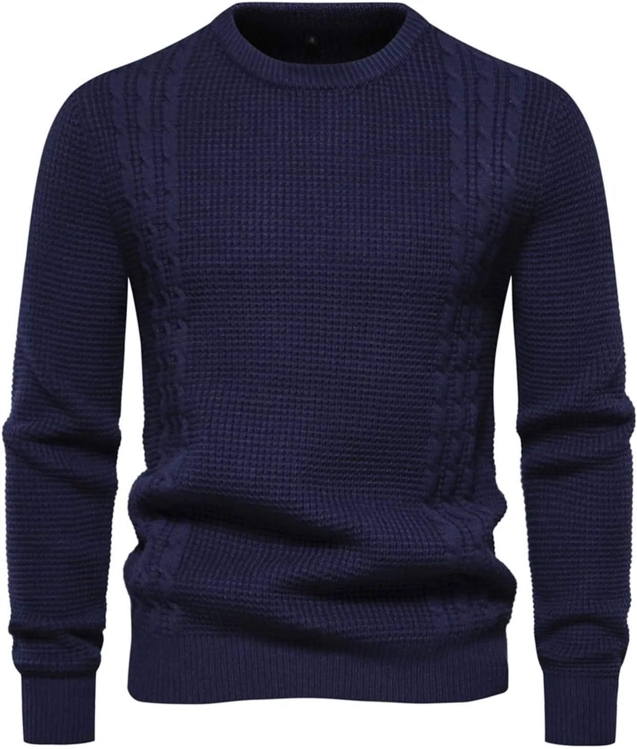 

Мужской свитер с круглым вырезом Slim Fit, клетчатый и однотонный, с длинными рукавами Uillui