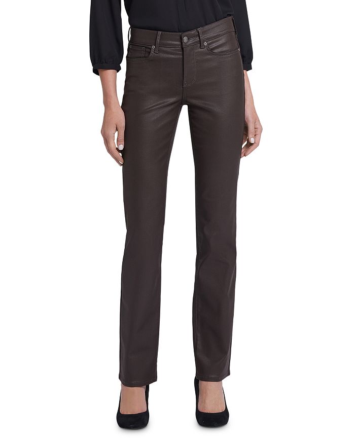 

Джинсы Marilyn Coated High Rise Straight NYDJ, коричневый