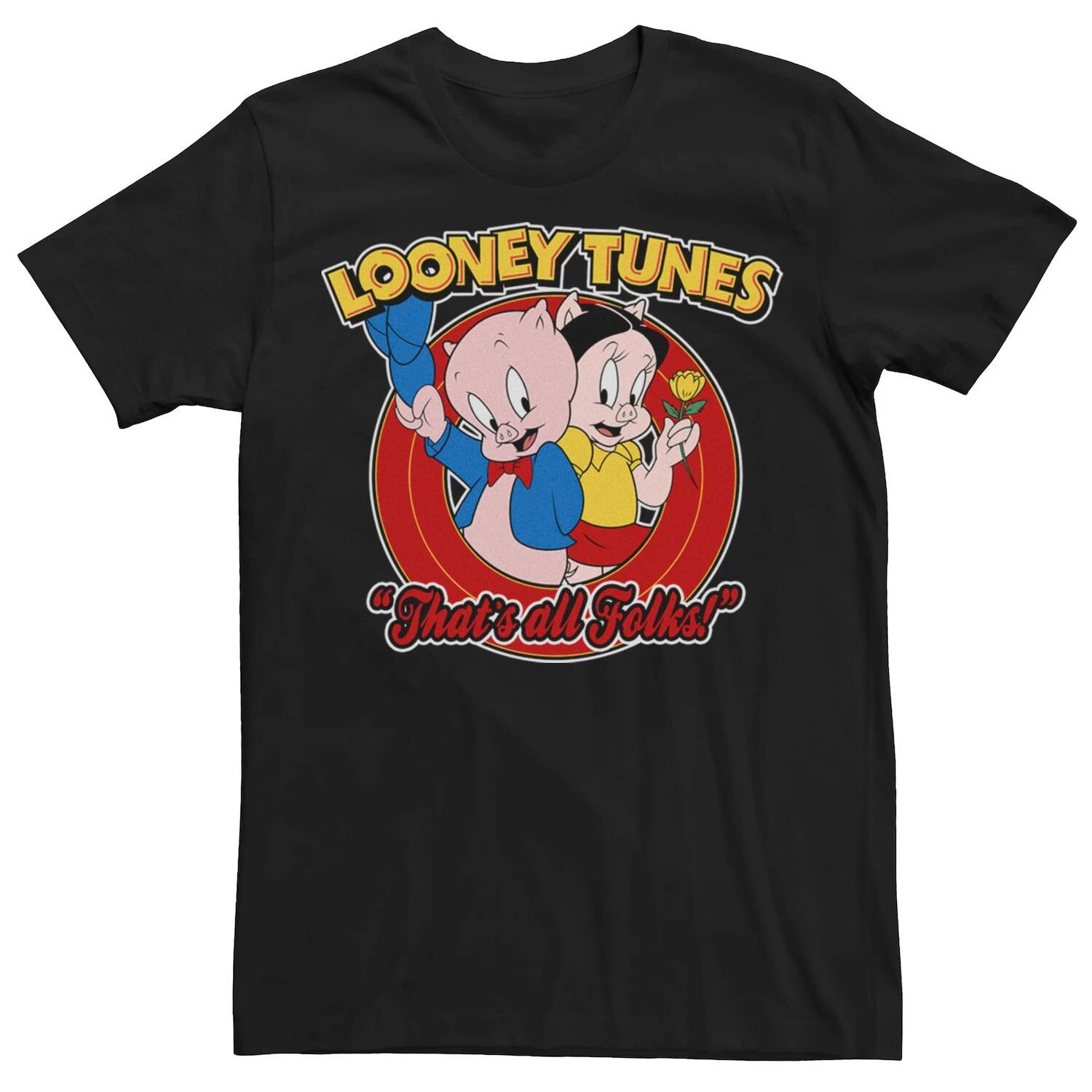 

Мужские Looney Tunes Pig Folk Вот и все, ребята! Футболка для пары Licensed Character