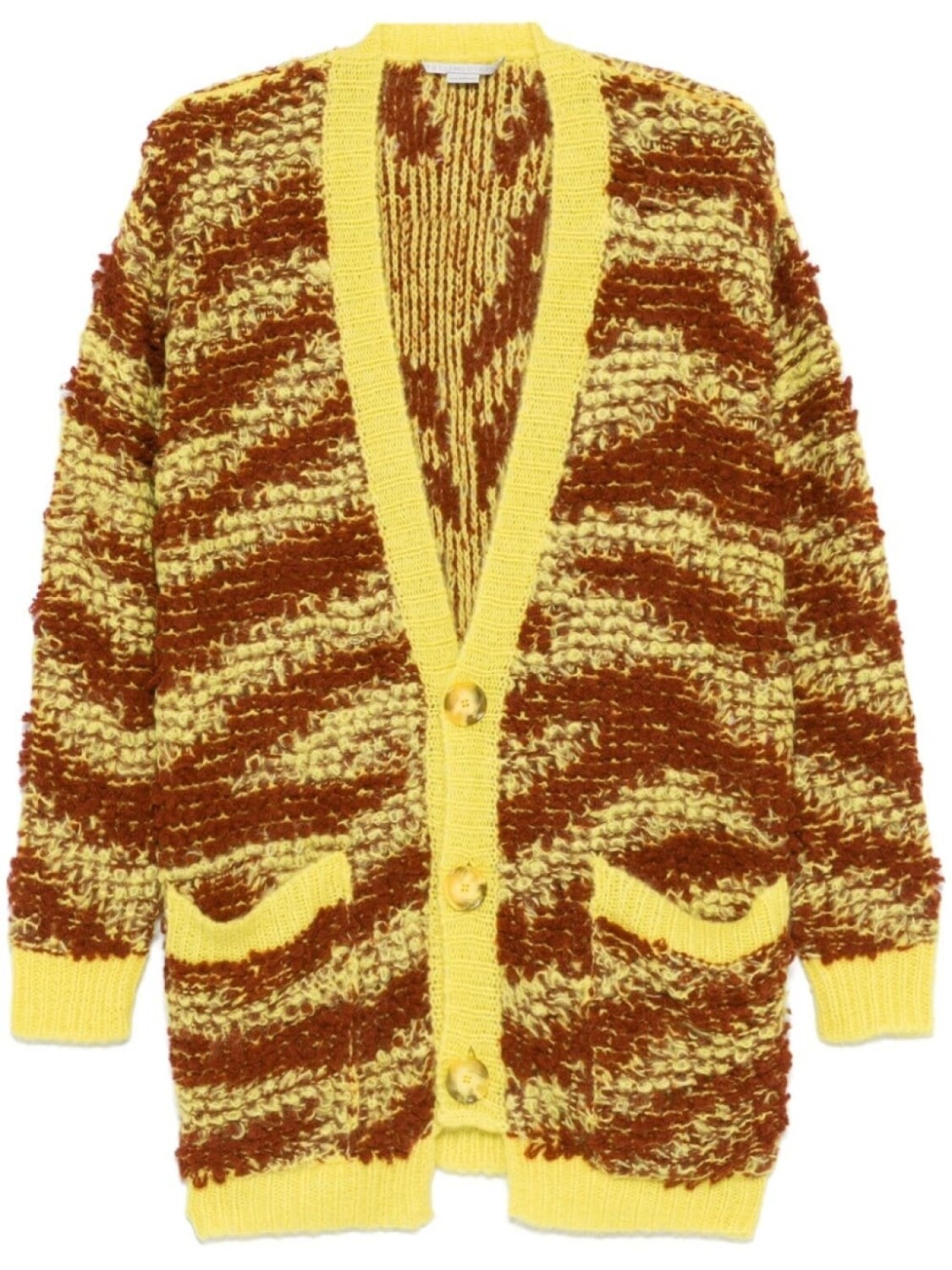 

Кардиган букле Stella McCartney с тигровым узором, желтый