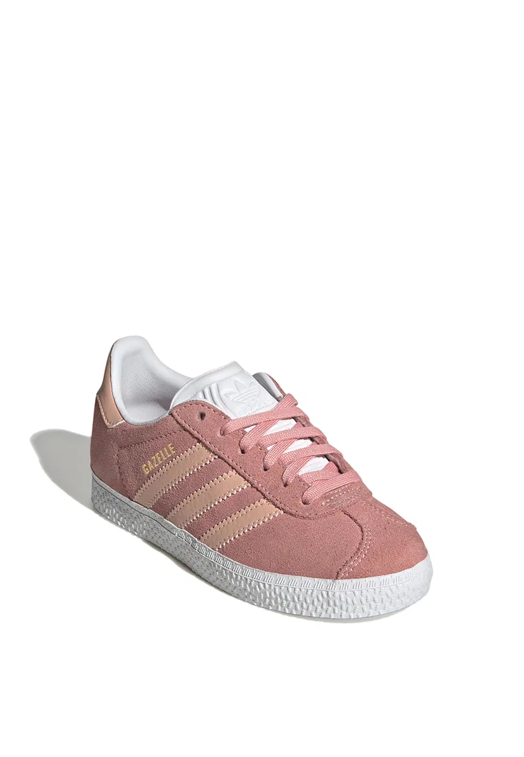 Кроссовки детские Gazelle, Adidas, белый/розовый/розовый — фото 2