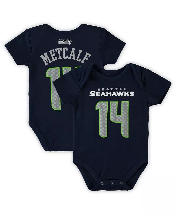 

Новорожденные мальчики и девочки DK Metcalf College Navy Seattle Seahawks Имя игрока основного состава Номер Боди Outerstuff