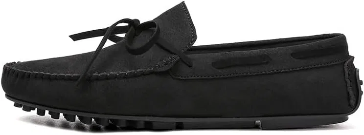 Лоферы мужские из замши и веганской кожи, Moccasins Driving Loafers, Black SayfuR — фото 2