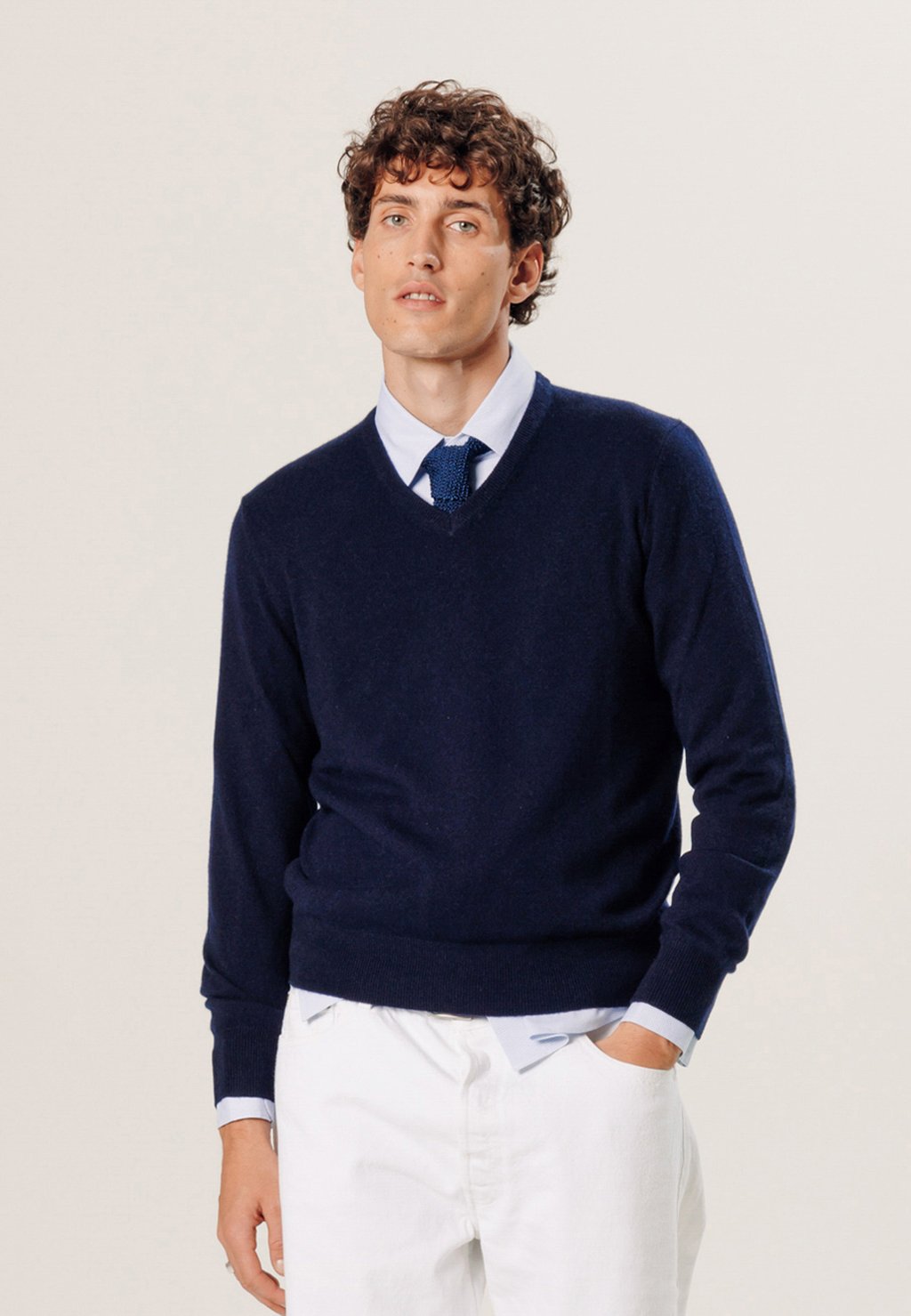 

Джемпер V NECK Rodier, темно-синий деним